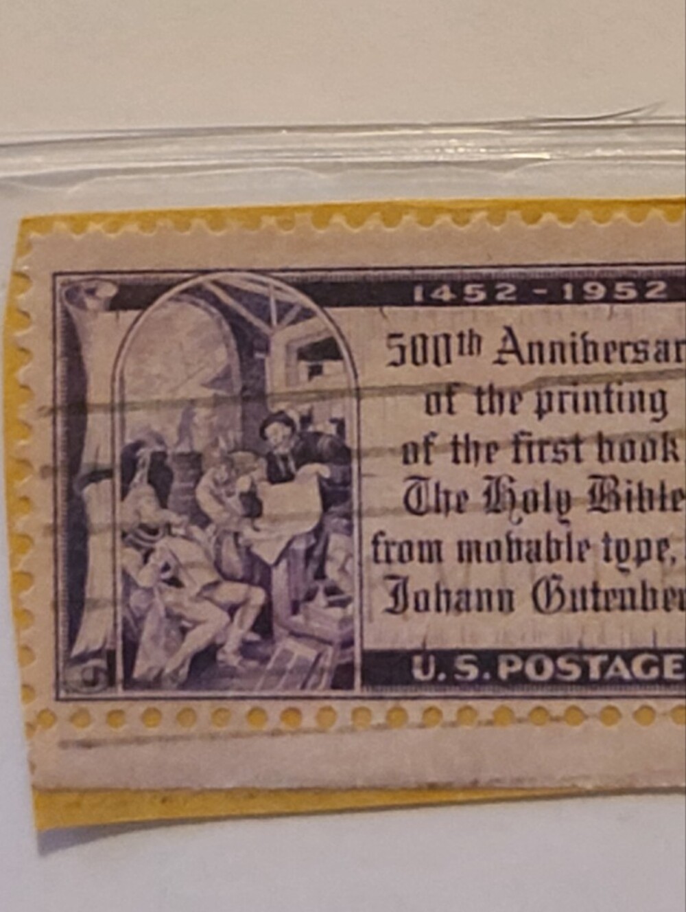Estate Purple and Cream 500th Anniversary Stamp